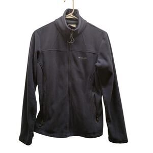 Columbia Women's Size Small Navy Blue Full Zip-Up Mock Neck Fleece Jacket